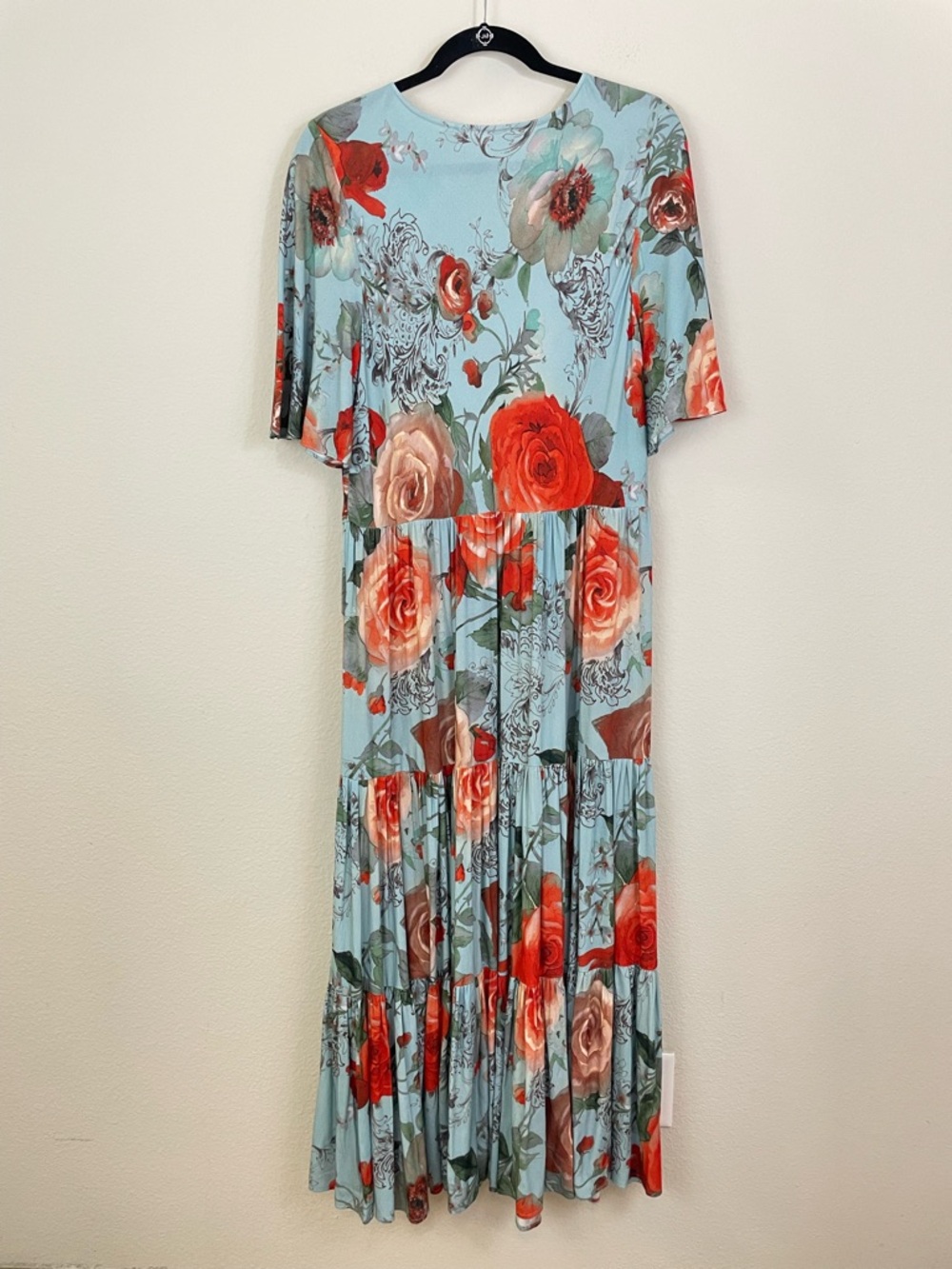 Soft Surroundings Blue Floral Tiered First Blooms Maxi Dress Size Large - Picture 9 of 14